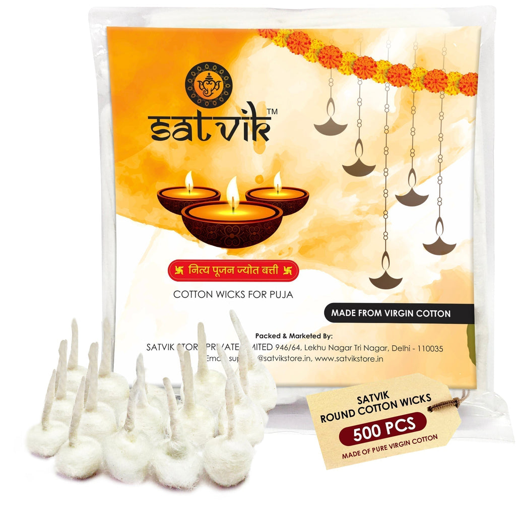 500 Pc Round Pure Cotton Wicks. Puja Store Online Pooja Items Online Puja Samagri Pooja Store near me www.satvikstore.in