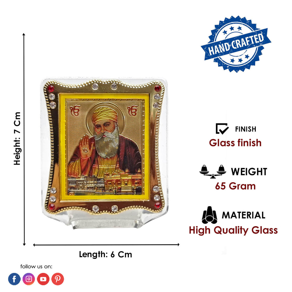 Guru Nanak (Waheguru ji) Frame Car dashboard Puja Store Online Pooja Items Online Puja Samagri Pooja Store near me www.satvikstore.in