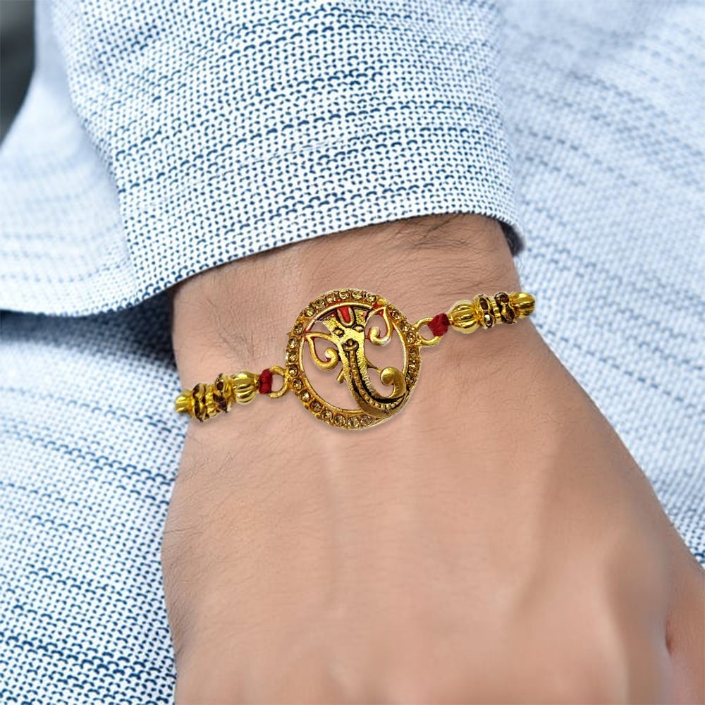 Rakhi with Tie Gift Combo Set Puja Store Online Pooja Items Online Puja Samagri Pooja Store near me www.satvikstore.in