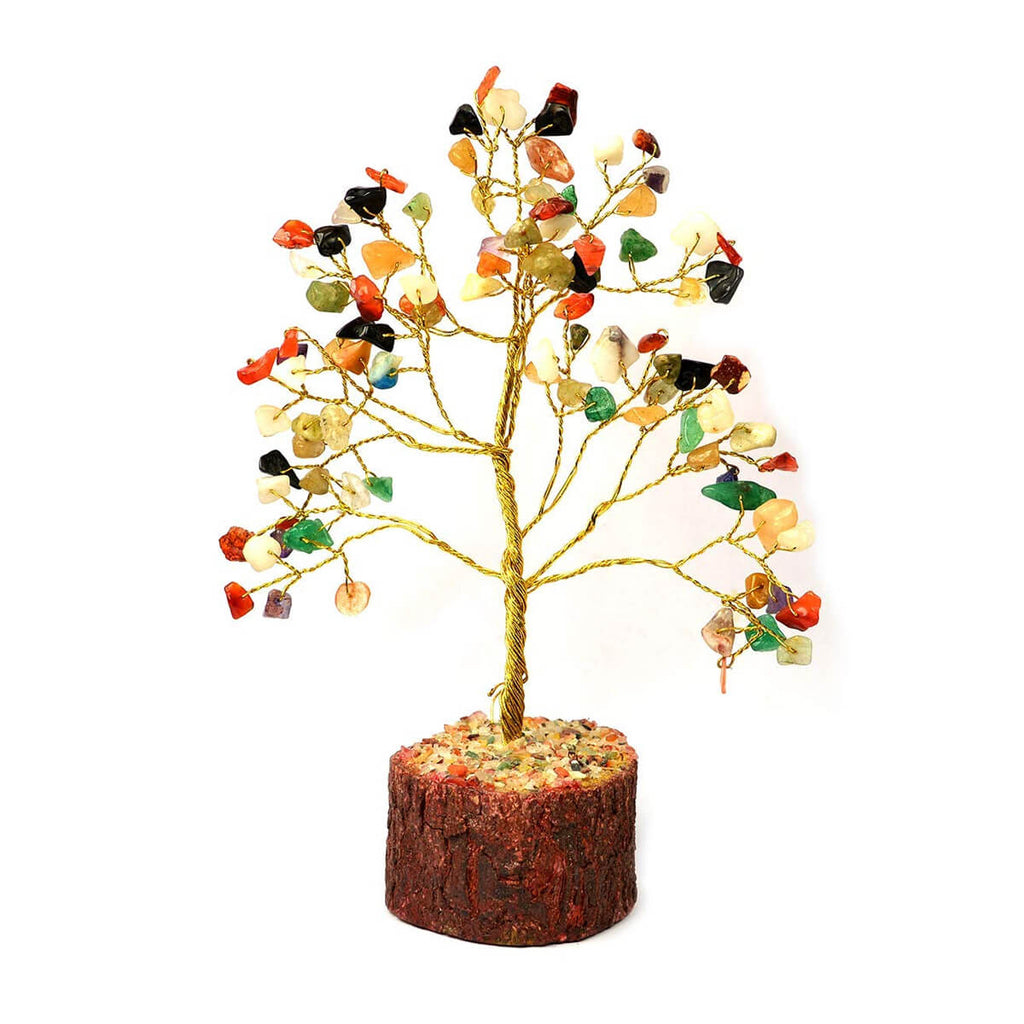 7 Chakra Crystal Tree with 100 beads on a gemstone base for energy healing and balance India’s Largest Pooja Accessories Brand – www.satvikworld.com