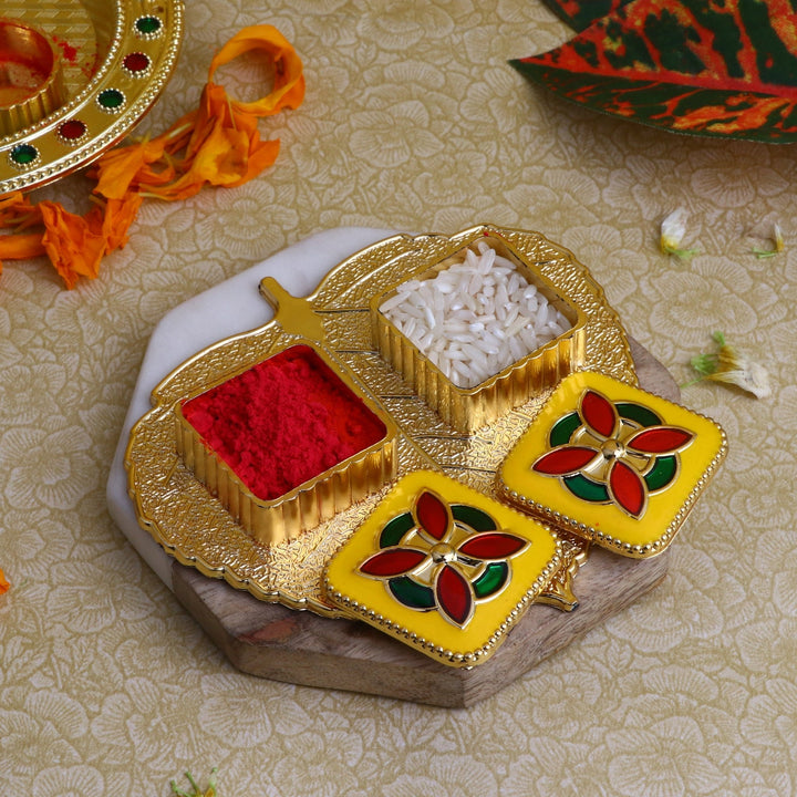 Adorable Roli Akshat Platter | India’s Largest Pooja Accessories Brand – www.satvikworld.com
