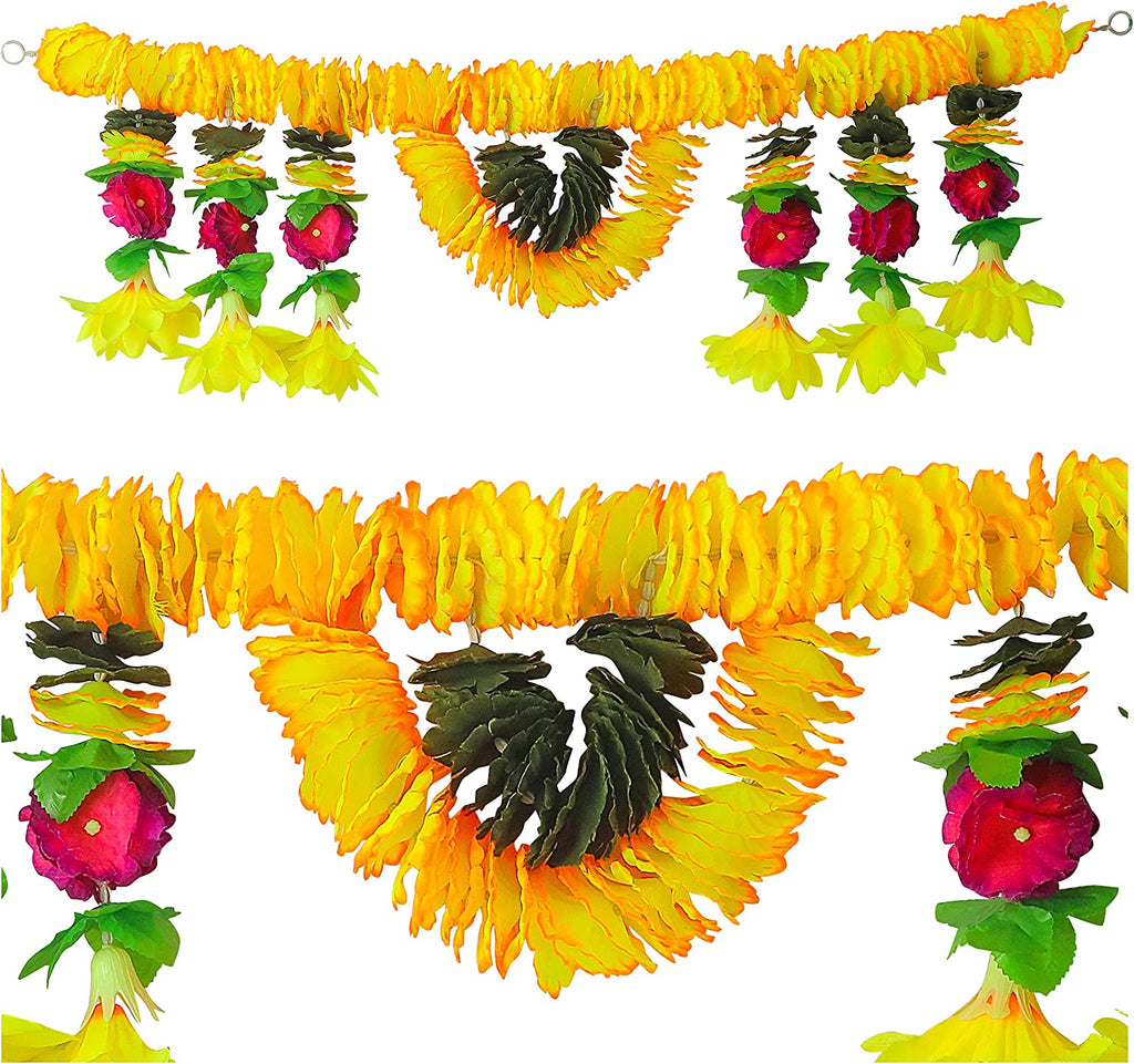 Artificial Flower Bandarwal Toran (Design-11) for door decoration featuring vibrant floral accents for festive home décor. India’s Largest Pooja Accessories Brand – www.satvikworld.com