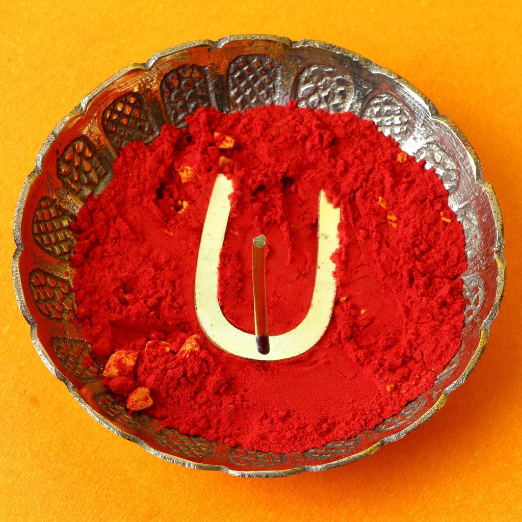 Brass U Shape Tilak Stamp Deity Ornament designed for traditional pooja rituals, featuring a precise U-shaped design for applying tilak on the forehead during spiritual ceremonies and daily worship. India’s Largest Pooja Accessories Brand – www.satvikworld.com