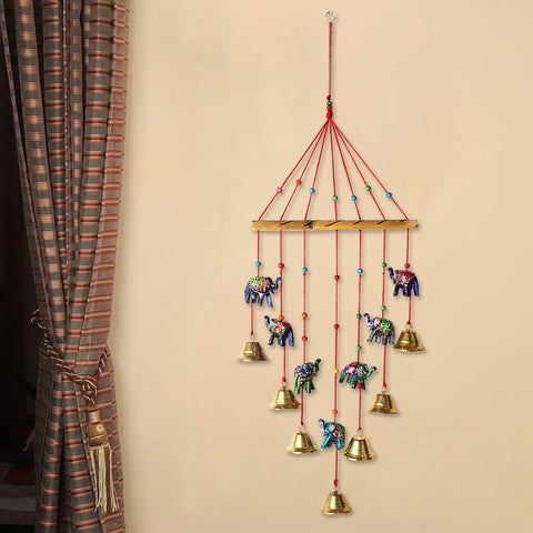 Colorful Elephant Wall Hanging Wind Chimes | satvikworld.com