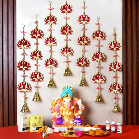 Beautiful 3 Lotus Backdrop (Latkan) Pack of 10