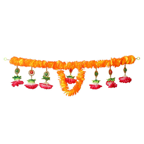 Artificial Flower Bandarwal Toran Design-16 for door decoration with vibrant artificial flowers and traditional festive design. India’s Largest Pooja Accessories Brand – www.satvikworld.com