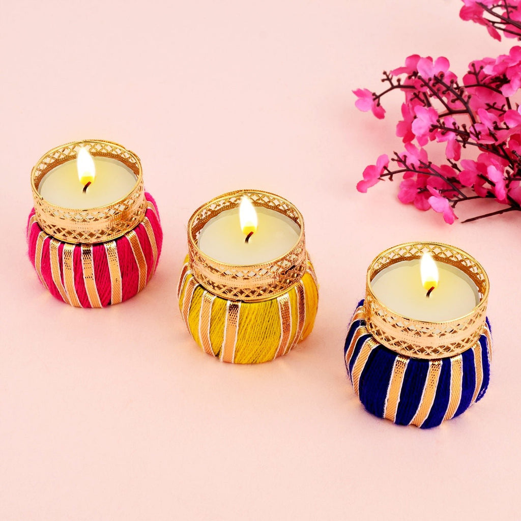 Buy Decorative Round Brass Candle Holder  Golden Tea Light Stand For Puja  & Home Online - Ikiru