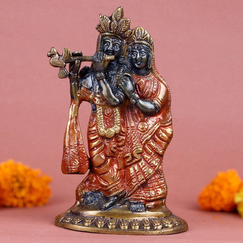 Brass Radha Krishna Idol – Exquisite Brass Statue of Lord Radha and Krishna, Symbolizing Divine Love, Harmony, and Spiritual Bliss, Perfect for Temple, Home Decor, and Spiritual Worship, Handcrafted with Intricate Detailing for a Sacred Touch, Ideal for Puja and Mandir Decoration, Buy Radha Krishna Idol Online, Affordable God Statue Prices | India’s Largest Pooja Accessories Brand – www.satvikworld.com