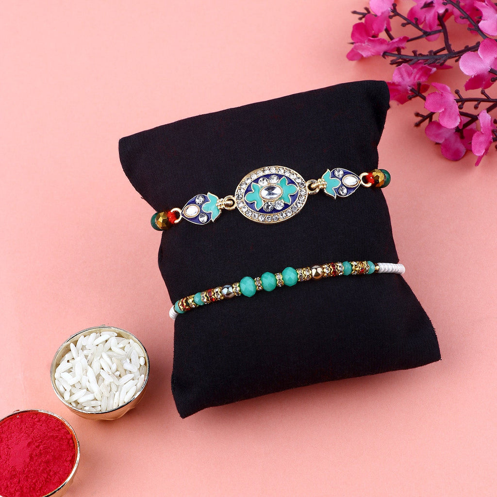 Explore our exquisite collection of Rakhi online 2023. Choose from a stunning Rakhi set of 2, perfect for brothers, bhaiya, and bhai. Shop designer Rakhi and beautiful Rakhi online to send Rakhi abroad. Celebrate with Indian Rakhi and find the perfect Rakhi gift at SatvikStore.in."