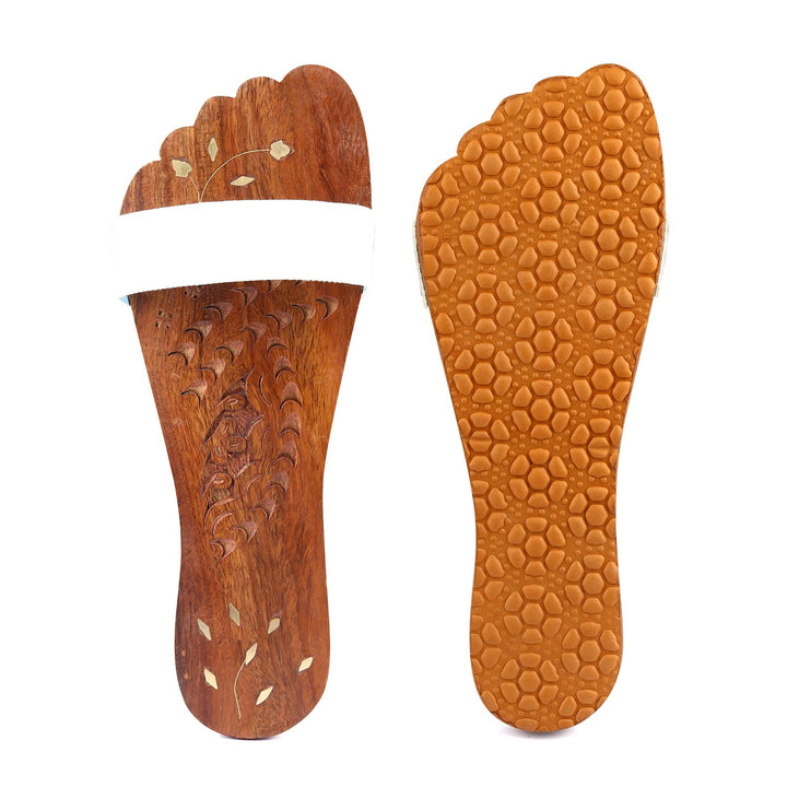 Wooden Slippers Khadau Set With Anti Slip Sole
