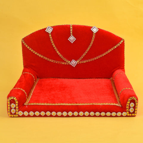 Laddu Gopal's Velvet Charisma: A Sacred Singhasan Large