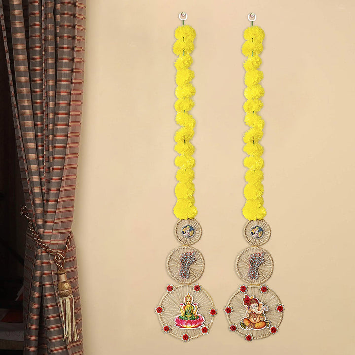 Marigold Laxmi Ganesha wall hanging | India’s Largest Pooja Accessories Brand – www.satvikworld.com
