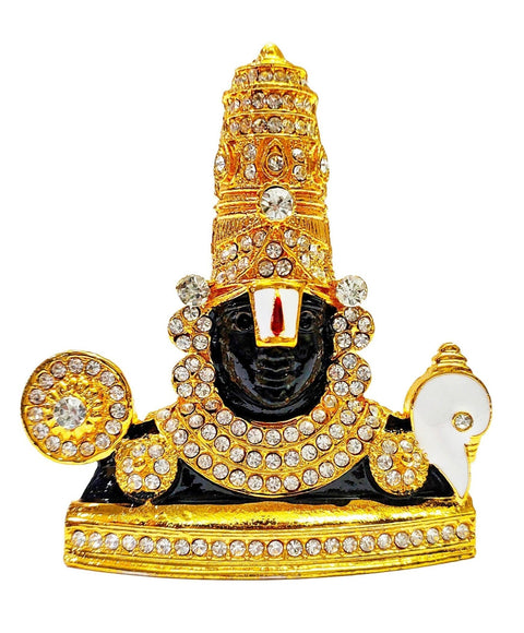 Metal Tirupati Balaji Idol featuring Lord Venkateswara in a detailed standing pose, ideal for worship and home décor. India’s Largest Pooja Accessories Brand – www.satvikworld.com
