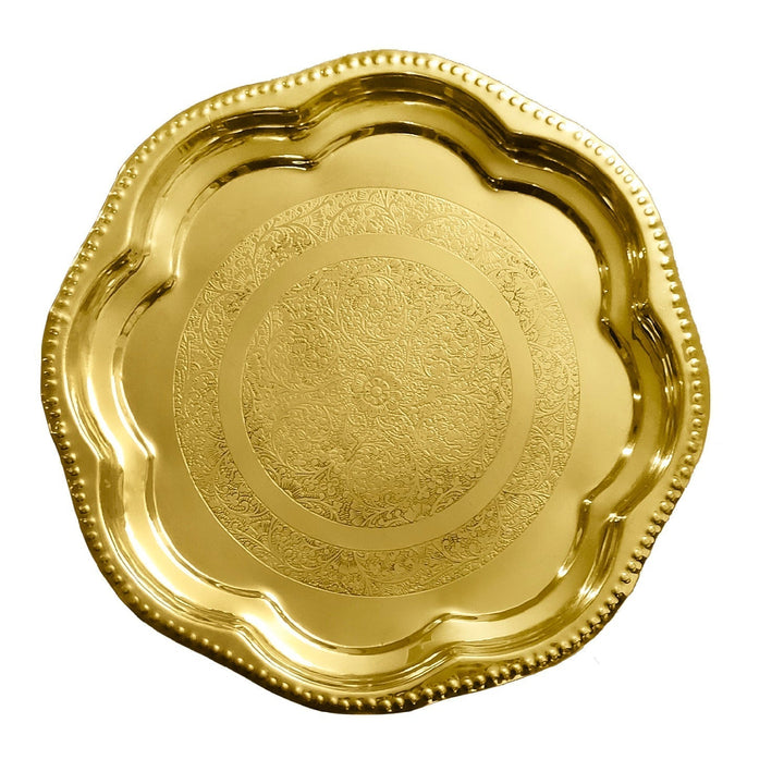 12 Inch Brass Decorative Enrgaved Aarti Puja Thali Puja Store Online Pooja Items Online Puja Samagri Pooja Store near me www.satvikworld.com