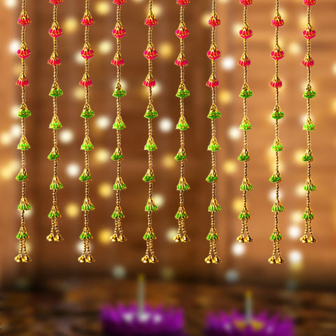 Pom Pom with Bells Wall Hanging | India’s Largest Pooja Accessories Brand – www.satvikworld.com
