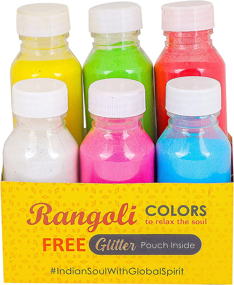 Rangoli Colors (6 Pc Bottle Pack) | India’s Largest Pooja Accessories Brand – www.satvikworld.com
