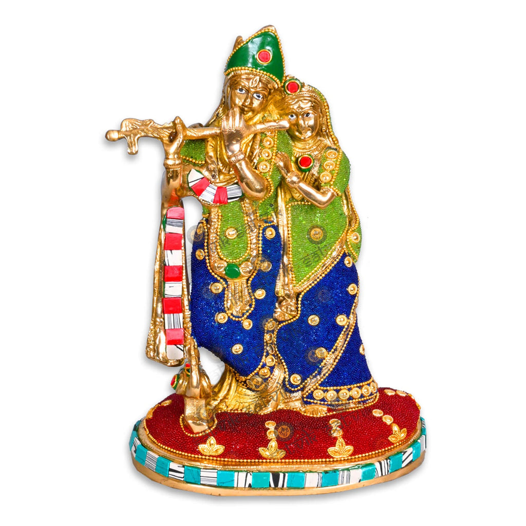 Brass with Stone Finish Radha Krishna Idol Puja Store Online Pooja Items Online Puja Samagri Pooja Store near me www.satvikstore.in