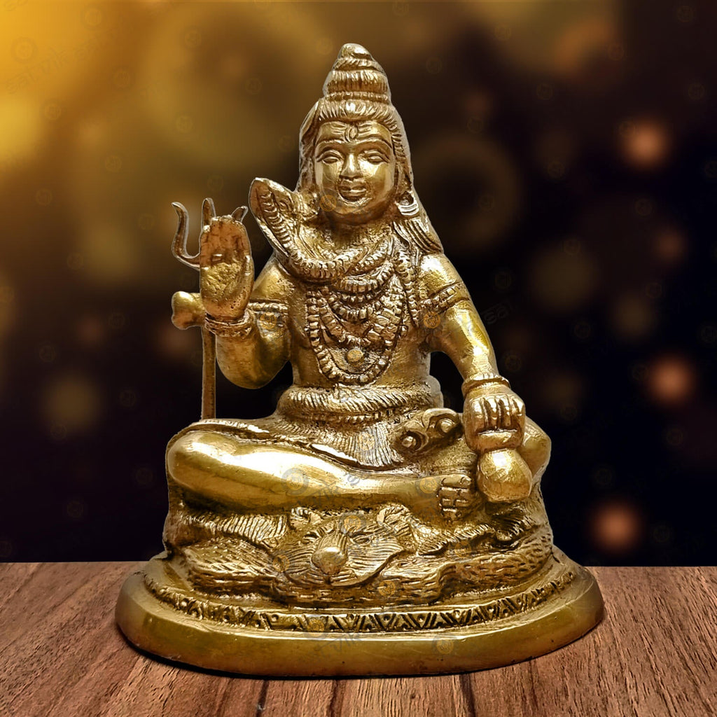 Brass Sitting Shiv Idol Puja Store Online Pooja Items Online Puja Samagri Pooja Store near me www.satvikstore.in