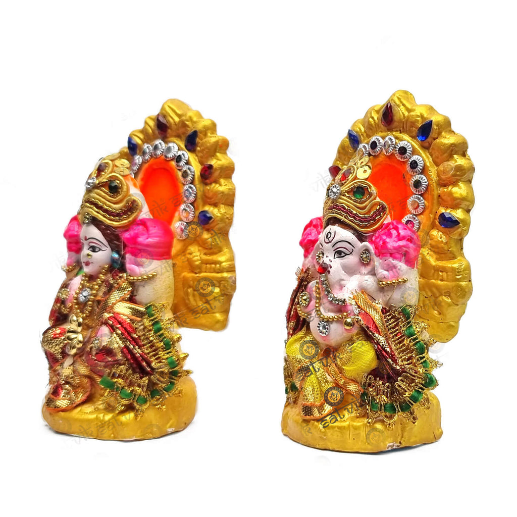 Lakshmi Ganesha Traditional Clay Statue Puja Store Online Pooja Items Online Puja Samagri Pooja Store near me www.satvikstore.in