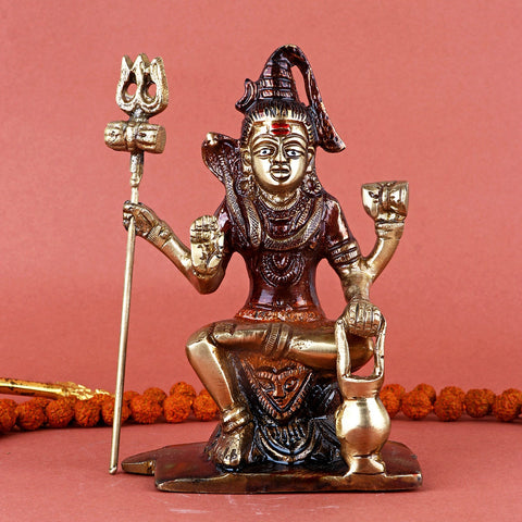 Brass Shiv Ji/Bholenath Idol – Divine Brass Statue of Lord Shiva, Symbolizing Power, Transformation, and Divine Blessings, Perfect for Temple, Home Decor, and Spiritual Worship, Handcrafted with Intricate Detailing for a Sacred Touch, Ideal for Puja and Mandir Decoration, Buy Brass Shiv Ji Idol Online, Affordable God Statue Prices | India’s Largest Pooja Accessories Brand – www.satvikworld.com