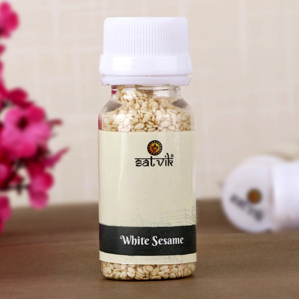Buy White Sesame | Safed Till | Shop Online | Satvikworld.com.  White Sesame Seeds or Safed Til For Puja