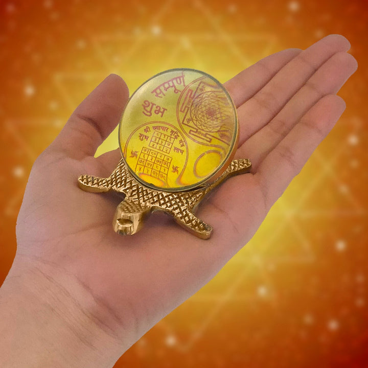 Feng Shui Turtle with Glass (Shree Yantra) Puja Store Online Pooja Items Online Puja Samagri Pooja Store near me www.satvikstore.in