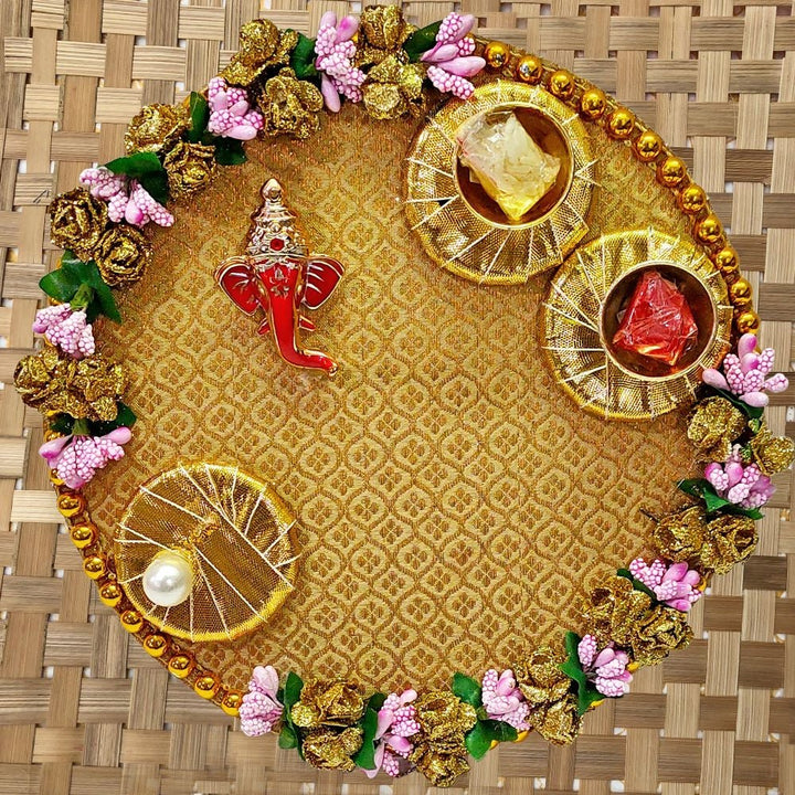 Artistic Designer Pooja Thali Puja Store Online Pooja Items Online Puja Samagri Pooja Store near me www.satvikstore.in