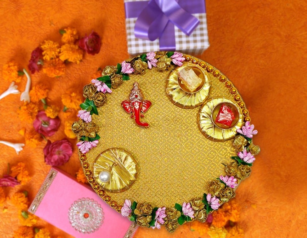 Artistic Designer Pooja Thali Puja Store Online Pooja Items Online Puja Samagri Pooja Store near me www.satvikstore.in