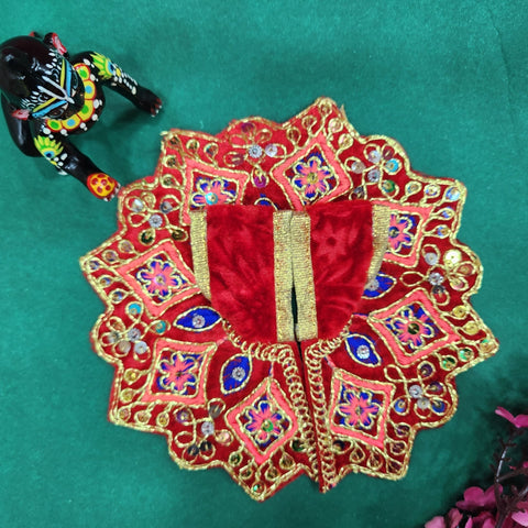 Elegant Laddu Gopal dress no.2 design 4 with intricate embroidery for Janmashtami and pooja. India’s Largest Pooja Accessories Brand – www.satvikworld.com