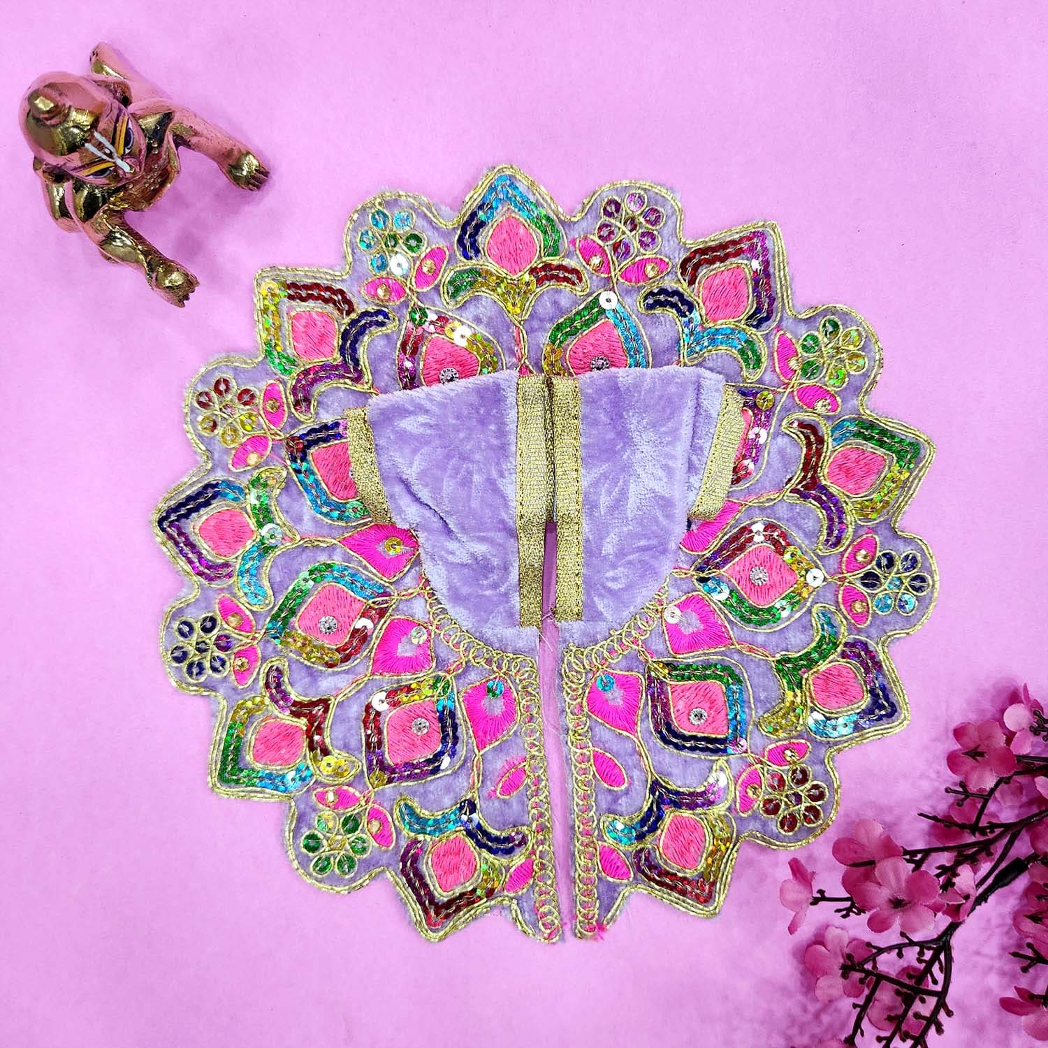 laddu gopal dress design New arrival Janmashtami Special designer Neela Poshak with Mukut for L www.soosi.co.in