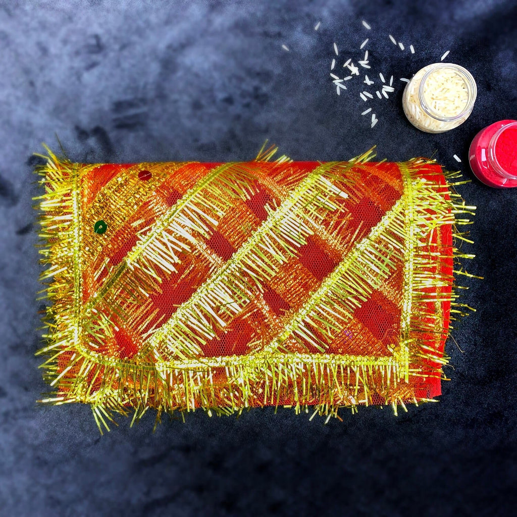 Elegant 1 Pc Mata ki Chunari measuring 63.5x22.86cm for pooja and idol decoration. India’s Largest Pooja Accessories Brand – www.satvikworld.com

