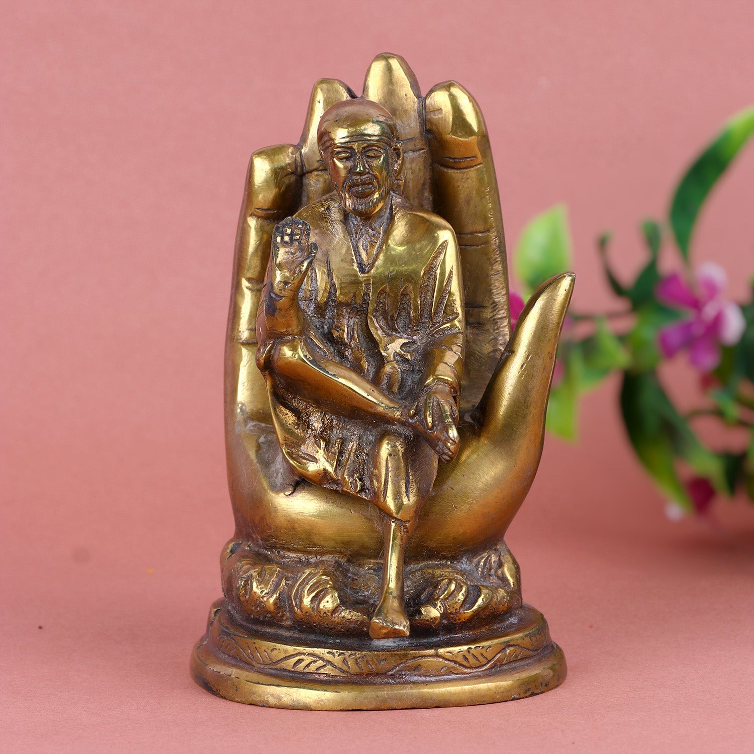Antique Brass Shirdi Sai Baba Statue on Hand Buy Online Satvik